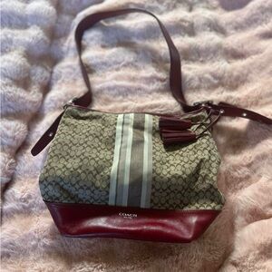 Coach Red and Tan Women's Bag